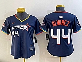 Women's Houston Astros #44 Yordan Alvarez Navy 2025 City Connect With Texas Patch Limited Stitched Jersey,baseball caps,new era cap wholesale,wholesale hats